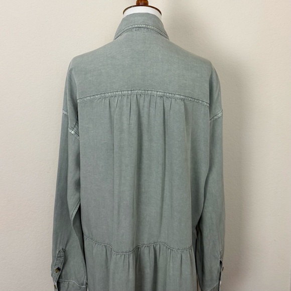 Anthropologie Pilcro Deanne Moss Tiered
Mini Button Front Shirtdress Small - Picture 12 of 16